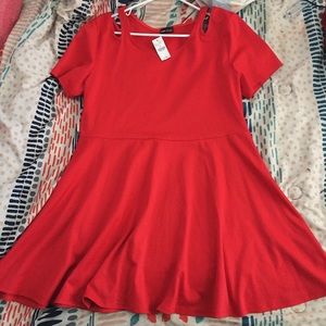 New Red Cut-out Skater Dress❣️